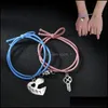 Charm Bracelets Elastic Hair Bands Magnetic Couple Set Mutual Attraction Bracelet Vows Of Eternal Love Gift Q112Fz Drop Delivery Jewe Dhrmi