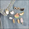 Pins Brooches Sunglass Feather Ice Cream Pot Lapel Pin Enamel Pins Jeans Tops Bag Badge For Women Men Fashion Jewelry 463C3 Drop Del Dh26N