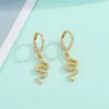 Hoop Earrings 1Pair Punk Vintage Cross Snake Small For Women Men Fashion Hiphop Metal Animals Hugging Ear Stud Jewelry E521-3