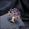 Broches Broches Broches De Mode Bijoux Arbre De Vie Plaqué Or Ton Strass Cristal Rouge Broche Broche Pour Dames Soirée 33 E3 D Dhrpz