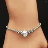 Link Bracelets Fashion Lady Bug Bracelet For Woman Stainless Steel Silver Color Bangles Jewelry Pulceras Para Mujer B18S07