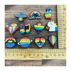 Shoe Parts Accessories Wholesale Custom Rainbow Love Wins Pvc Logo Sandals Clog Buttons Decoration For Croc Charms Kid Gifts Drop Dhquz