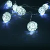 Strings 10m 80leds touwlichten rattan ball slingers vakantie bruiloft feest decorat led kerst sprookjes licht voor binnen buiten buiten