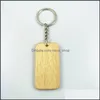 مفاتيح حبل الحبل DIY سلسلة مفاتيح خشبية فارغة مخصصة EDC Wood Heart Oval Rec Face Bag Keyrings D274L F Drop Del Dhdgj