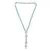 New Style Sublimation Pendants 4 colors Blank Heat Transfer Bracelets Rosary Bead Bracelet Cross Jesus Metal Pendants B0008