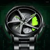 Wristwatches Mens Watches 3D Real Man Waterproof Rotate Rim Watch Spinning Men's Sports 360° Wheel For Men