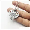 Colares pendentes para minha esposa, filho, filha neta Girls Fiancea Colar Love Glass Heart Dad Mã