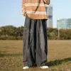 Men's Pants 2023 Men's Jeans Korean Style Washed Harajuku Japanese Wide-leg Overalls Street Wear Sweat Trousers Men Clothing