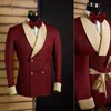 Costumes pour hommes Rouge Hommes Costume Sur Mesure Une Pièce Blazer Jacaket Tuxedo Double Boutonnage Doux Mariage Groom Business Causal Prom Tailored