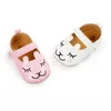 Eerste Walkers Infant Girls Soft Sole Baby Crib Shoes Toddler Booties Prewalkers Pink White White Color PU Leer