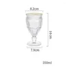 Vinglasglasögon Glass Crystal Cup Milk Tea Retro Champagne Bubble Drink Cold Red Prossed Goblet