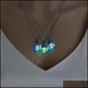 Pendant Necklaces Glow In The Dark American Football Helmet For Women Luminous Beads Locket Chains Fashion Sports Jewelry Gift Drop Otzof