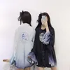 エスニック服の古典的なプリント大人の着物は薄い夏のシフォンhaori Yukata服日本語スタイルの女性男性SAMURAI COS CARDIGAN