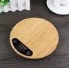 Pannello di bambù rotondo che pondera le bilance digitali Elettronica di misurazione Scala Cucina per uso domestico Display LCD da 5 kg / 1 g con scatola al minuto