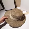 Sombreros de ala ancha Estilo Hepburn Sombrero de paja salado personalizado de alta gama para mujeres Verano Retro Flat Top Sunshade Beach Chapeu Feminino Scot22