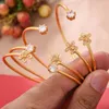 Bangle 4pcs gouden kleur manchet armbanden voor vrouwen Ethiopische Afrikaanse Dubai Braceletbangles Party Wedding Joodse geschenken