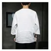 Men's Casual Shirts Plus Size 2023 Clooarless Male Tee Tops Traditional Chinese Men Shirt Streetwear Vacation Vintage 3/4 Sleeve 5XL