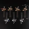 Headpieces 7colors Crystal Leaf Hairspeld voor bruiloft hoofdtooi handgemaakte vrouwen bruids haar accessoires feest sieraden bruiden hoofddeksel