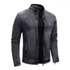 Vestes pour hommes en hommes automne et hiver fermeture à glissière col montant lâche cowboy veste polaire coupe mince tendance jeunesse loisirs manteau hommes imperméables wit