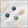 Dangle Lustre Mode Bleu Strass Boucles D'oreilles Femmes Fille Cristal Forme Carrée Sier Zircon Oreille Stud Partie Boucle D'oreille Bijoux A37Z Dhbyt