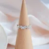 Bröllopsringar Fashion Women Futterfly Open Luxury Shiny Cubic Zirconia 14Kgold Plated Geometric Finger Girls Jewel Gifts