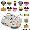 Akcesoria części butów MOQ 100PCS/LOT PVC Rainbow Games Charm for Croc Mujer Ozdoby Sandały Dekoracje Dekoracje dla dzieci Hurtownia Dro dhoqo