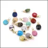 Arts et artisanat pierre naturelle goutte d'eau rose quartz lapis lazi turquoise opale pendentif charmes bricolage pour bracelet collier boucles d'oreilles juif Dhb30