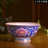 Bowls 4.5/6inch Jingdezhen Enamel Bowl Ceramic Porcelain Rice Kitchen Supplies Dinnerware Salad Fruit Container Ramen Gift