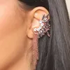 Espalda Pendientes Stonefans Largo Metal Borla Clip De Oreja Stuf Pendiente Stud Rhinestone Cuelga Puño Crawler Perforado Araña Regalo Fiesta