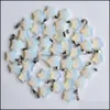 Arts et artisanat pierre naturelle prisme hexagonal goutte d'eau coeur opale pendentifs de guérison charmes collier bricolage accessoires de bijoux faisant Dhqvj