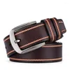 Belts Peikong Cow Genuine Leather Luxury Strap Male For Men Designer Fashion Classice Vintage Pin Buckle High Quality