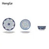 Plates Creativity Blue White Flowers Texture Diner Plate Color Glaze Craft Western Steak Ceramic Kitchen Tableware Set