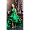 Girl Dresses Girl's Flower Girls For Wedding Emerald Green Taffeta Pageant O Neck Kids Party 2023 High Low Girlgirl's