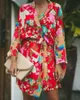 Женские куртки 2023 Boho Floral Open Capes Casual Pat Loak Blous