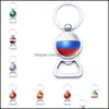 Porte-clés Chaînes d'ouvre-bouteille de football avec des drapeaux de pays Porte-clés Souvenir de bière Espagne Russie Allemagne Fans de football Porte-clés Bijoux Otjpe