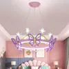 Chandeliers Modern Girls Kids Room Chandelier LED Pink Ceiling Lustre Italian Design For Bedroom Restaurant Fixtures Lights