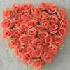 Fleurs décoratives Artificielle Rose Amour Coeur Guirlande Fleur De Soie Avec Cadre En Plastique 40 40 cm Lieu De Mariage Décoration Maison El