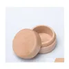 Jewelry Boxes Beech Wood Small Round Storage Box Retro Vintage Ring For Wedding Natural Wooden Case 136 U2 Drop Delivery Packaging Di Dh6Ev