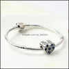 Plata Se adapta a Pandora Pulseras 20 Unids Corazón Púrpura Azul Rojo Cristal Sier Charms Pulsera Cuentas Para Fabricación de Joyas 289C3 Entrega Directa Dhsdi