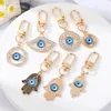 Keychains Hollow Evil Eye Hamsa Hand Keychain Keyring For Friend Lovers Vintage Blue Bag Car Airpods Box Key Phone Charm Accessories