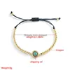 Charm Armbänder Modeschmuck Kupfer vergoldet Zirkon Glasur Evil Eye Armband Blaue Augen Einstellbare Handseil Drop Lieferung Dhqob