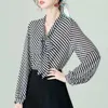 Women's Blouses Blouse Spring And Summer Light Ripe Laces Women's Design Retro Striped Chiffon Shirts 2023 European Small