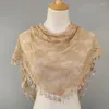 Schals Frühling Sommer Frauen Spitze Tücher Hohl Dreieck Quaste Schal dame Kopftuch Sheer Floral Mode Dekorativ