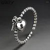 Cluster Ringe CIAXY Schlüssel Liebe für Frauen Hochzeit Retro Seil Twist Offener Ring Koreanische Mode Thai Silber Schmuck