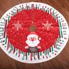 Christmas Decorations 80cm Wear-Resistant Tree Skirt Round Elk/Santa/Snowman Print Xmas Cover Floor Carpet Decoration