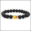 Bedelarmbanden natuurlijke vulkanische rotsstenen armband voor vrouwen mannen ambachten sieraden 7 chakra yoga kralen bangle essentiële oliediffuser dhslq