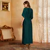 캐주얼 드레스 플러스 사이즈 결혼식 여성 2023 Kaftan Abaya Dubai Muslim Satin Long Party Dress Destidos Robe Longue Femme