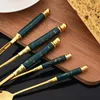 Dinnerware Sets 6Pcs Luxury Green Gold Dinner Fork Set Western Stainless Steel Cutlery Mirror Silverware Kitchen Tableware