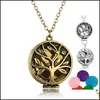 Pendentif Colliers Arbre De Vie Aromathérapie Collier Ouvert Diffuseur D'huile Essentielle Médaillon Flottant Pour Femmes Hommes S Bijoux De Mode Acc Otjov