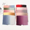 Etniska kläder 2023 Chiffon Scarf Patchwork Shawls Wrap Women Muslim Hijab Turban Crinkle Headscarf Maxi Scarves Headwrap Shawl Islam